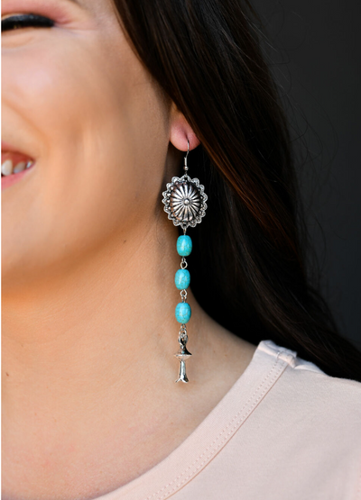 turuqoise and silver drop earring